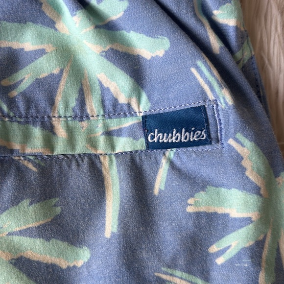 Blue Palm Tree Print Men's swimsuit - Picture 3 of 3